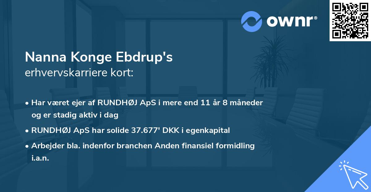 Nanna Konge Ebdrup's erhvervskarriere kort