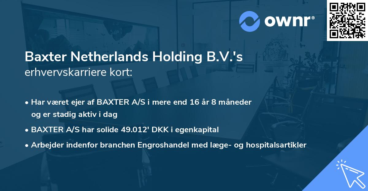Baxter Netherlands Holding B.V.'s erhvervskarriere kort
