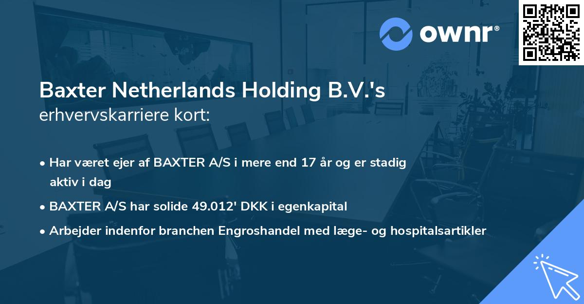 Baxter Netherlands Holding B.V.'s erhvervskarriere kort