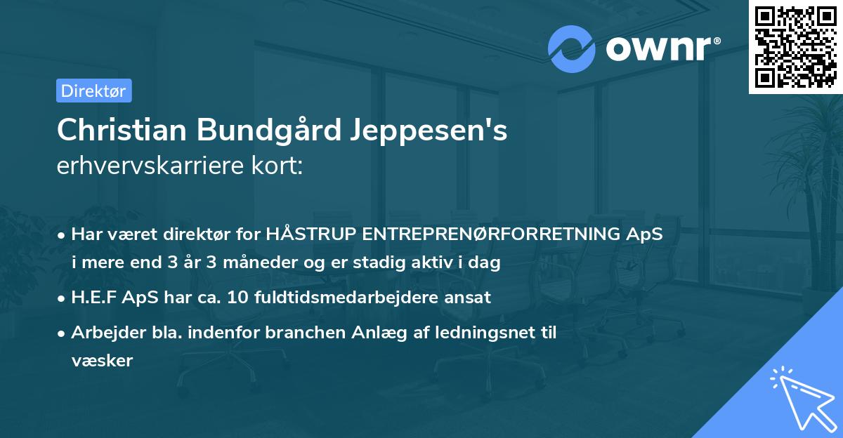 Christian Bundgård Jeppesen's erhvervskarriere kort