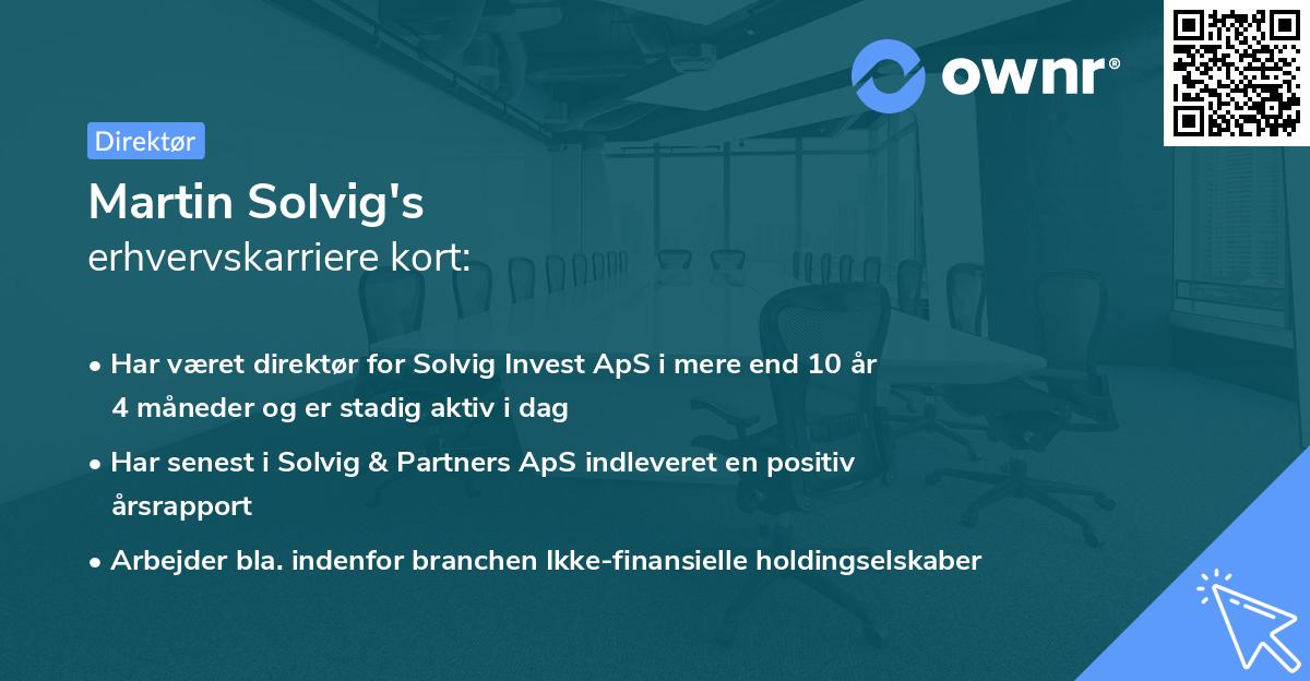 Martin Solvig's erhvervskarriere kort