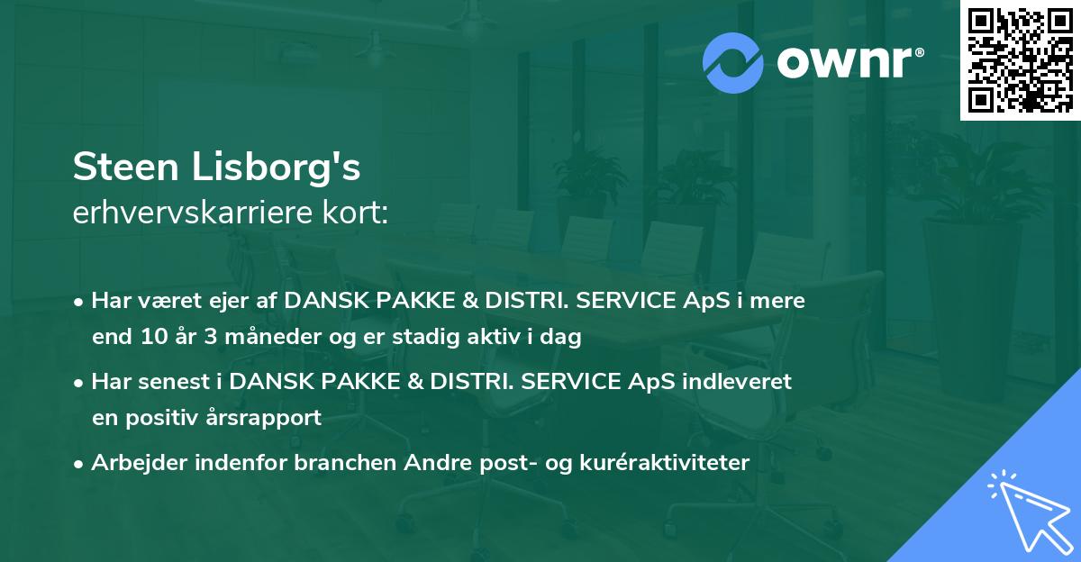 Steen Lisborg's erhvervskarriere kort