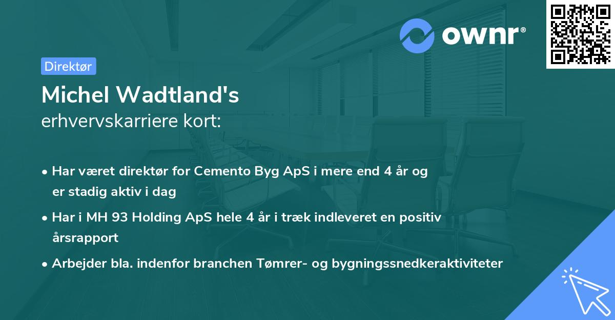Michel Wadtland's erhvervskarriere kort