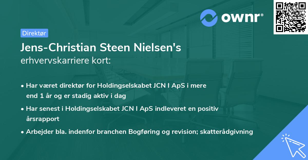 Jens-Christian Steen Nielsen's erhvervskarriere kort
