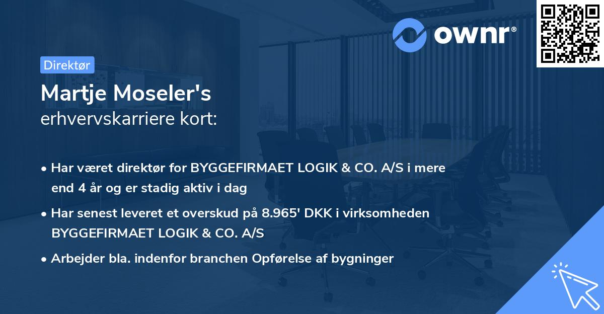 Martje Moseler's erhvervskarriere kort