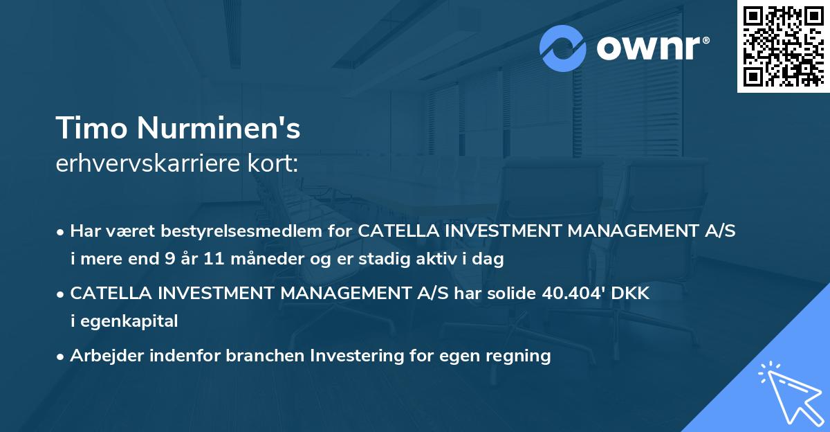 Timo Nurminen's erhvervskarriere kort