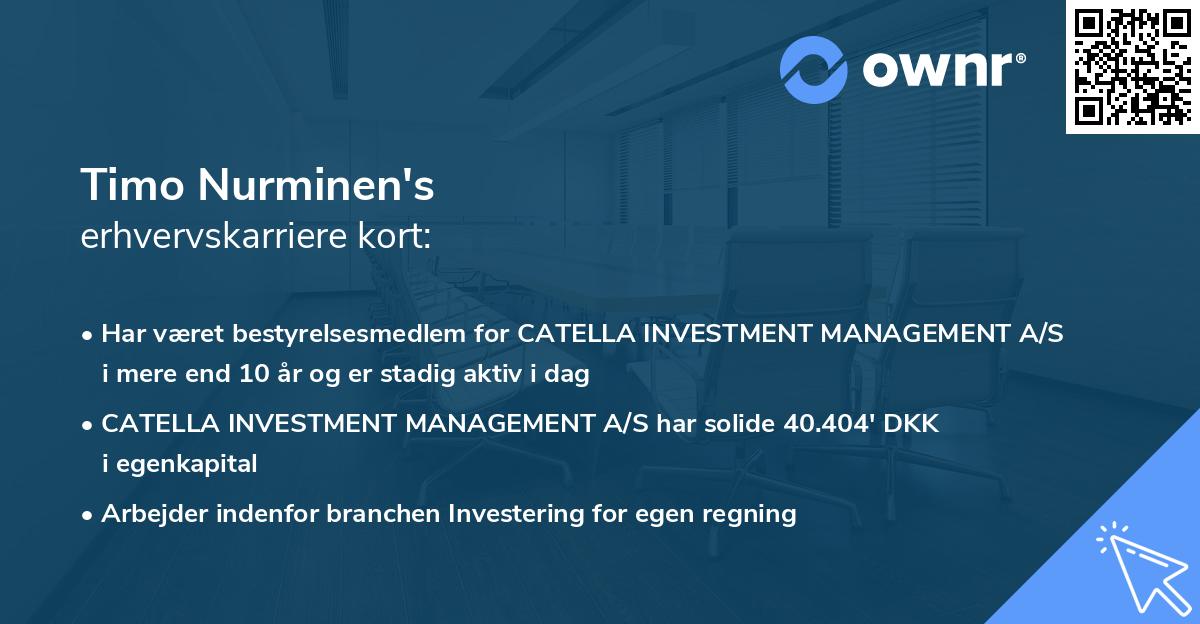 Timo Nurminen's erhvervskarriere kort