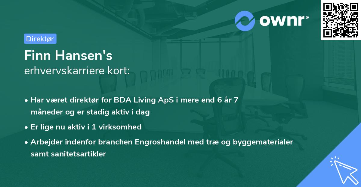 Finn Hansen's erhvervskarriere kort