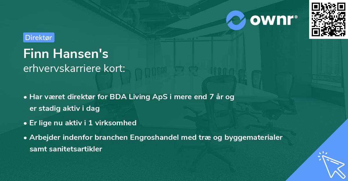 Finn Hansen's erhvervskarriere kort