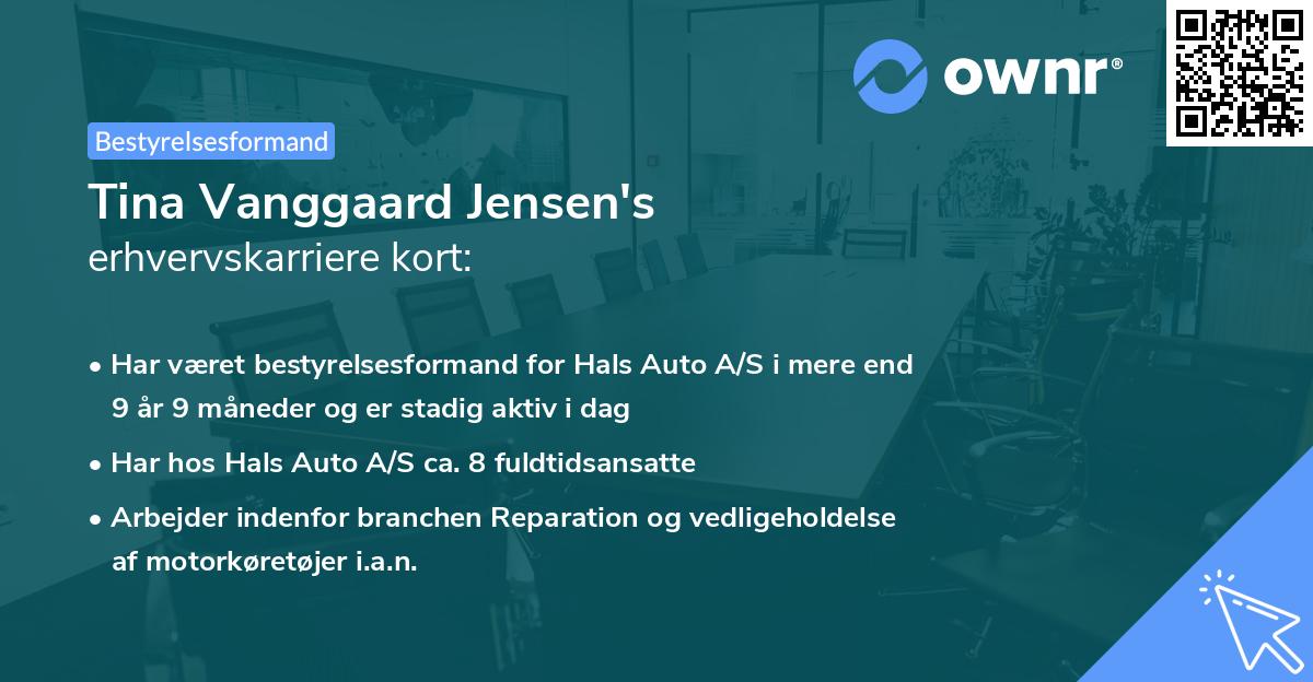 Tina Vanggaard Jensen's erhvervskarriere kort