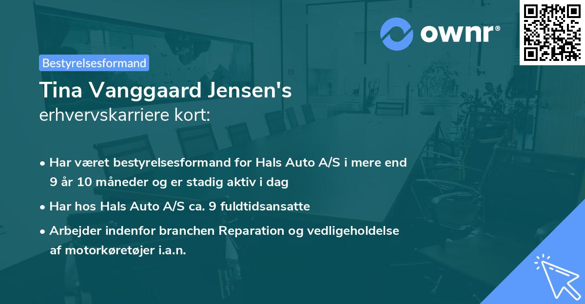 Tina Vanggaard Jensen's erhvervskarriere kort
