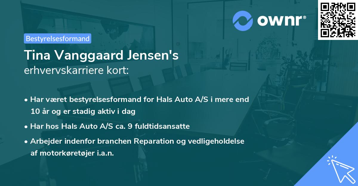 Tina Vanggaard Jensen's erhvervskarriere kort