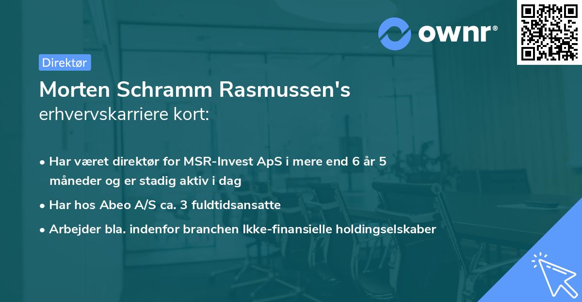 Morten Schramm Rasmussen's erhvervskarriere kort