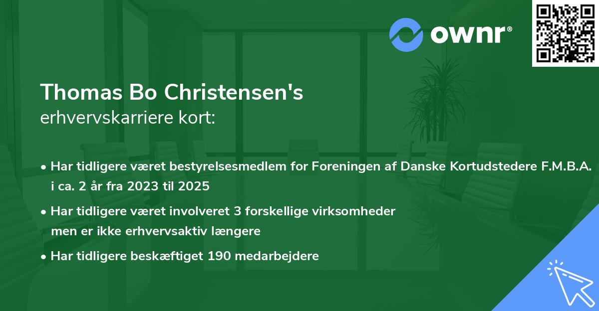 Thomas Bo Christensen's erhvervskarriere kort