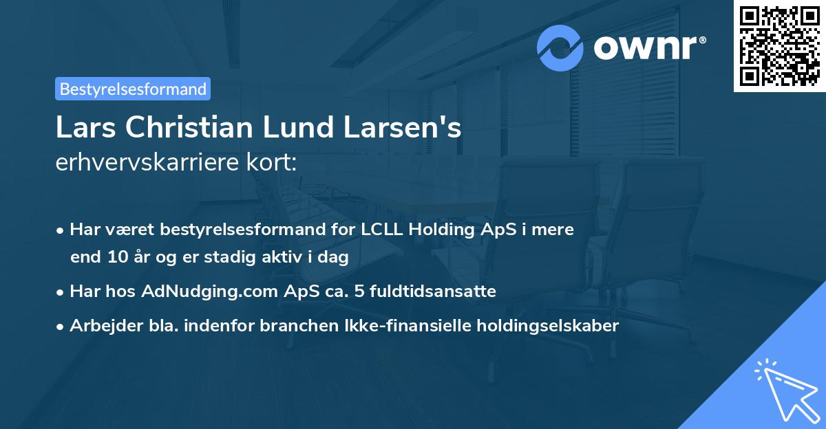 Lars Christian Lund Larsen's erhvervskarriere kort