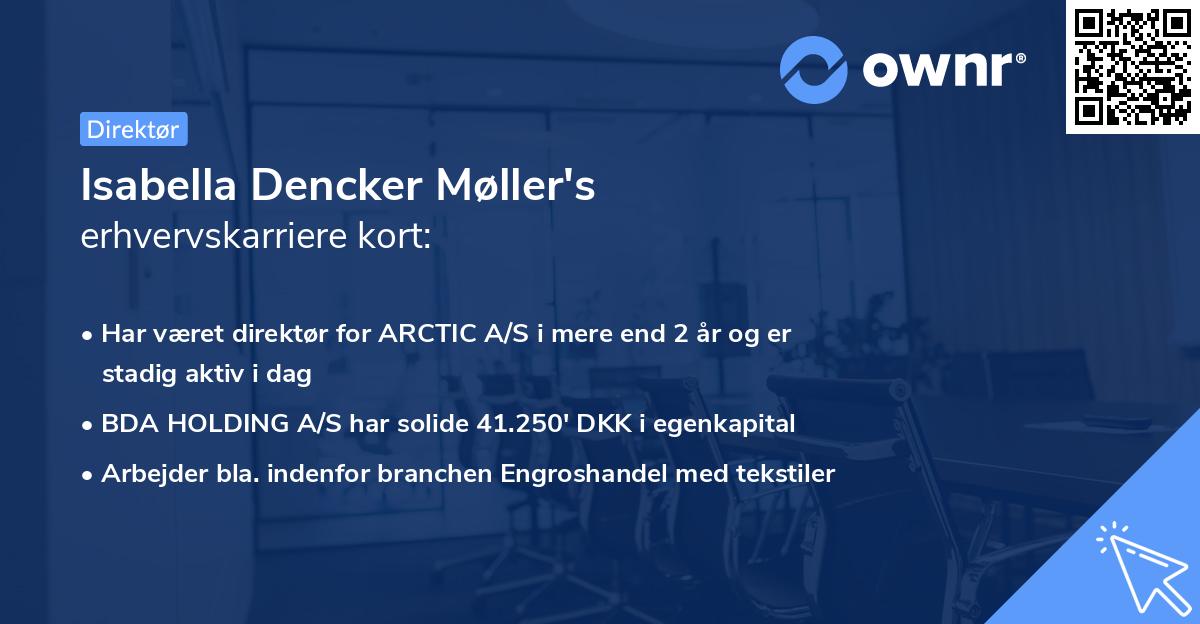 Isabella Dencker Møller's erhvervskarriere kort
