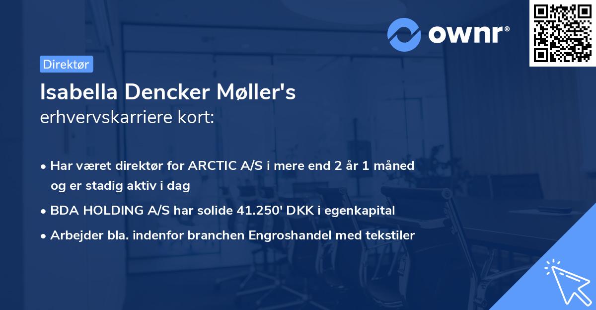 Isabella Dencker Møller's erhvervskarriere kort