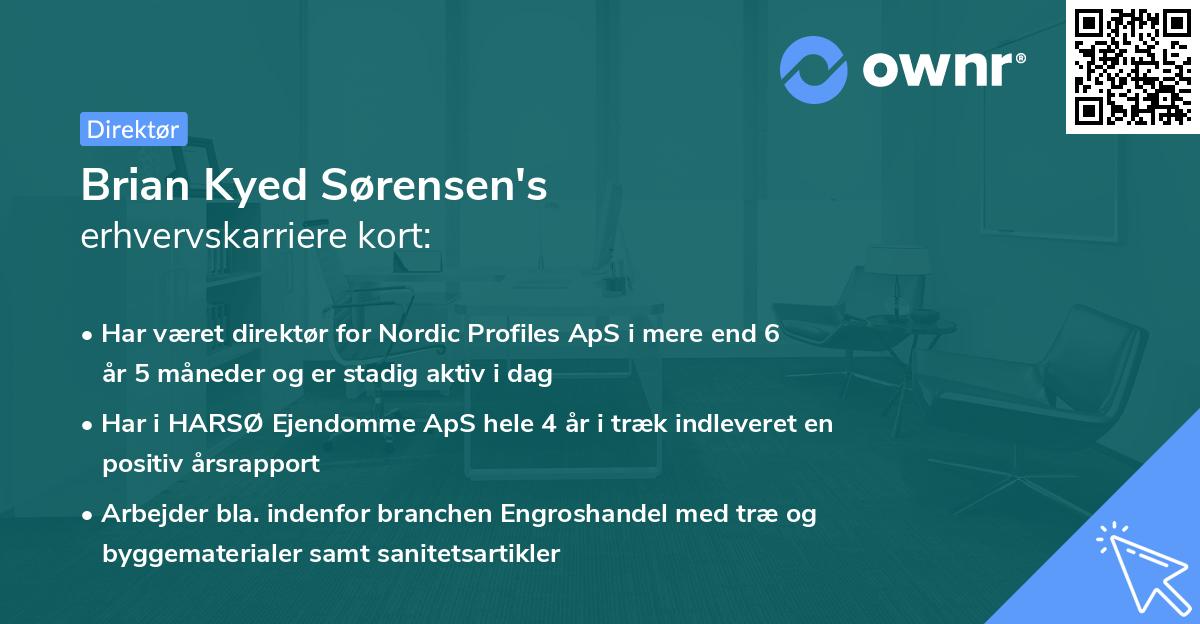 Brian Kyed Sørensen's erhvervskarriere kort