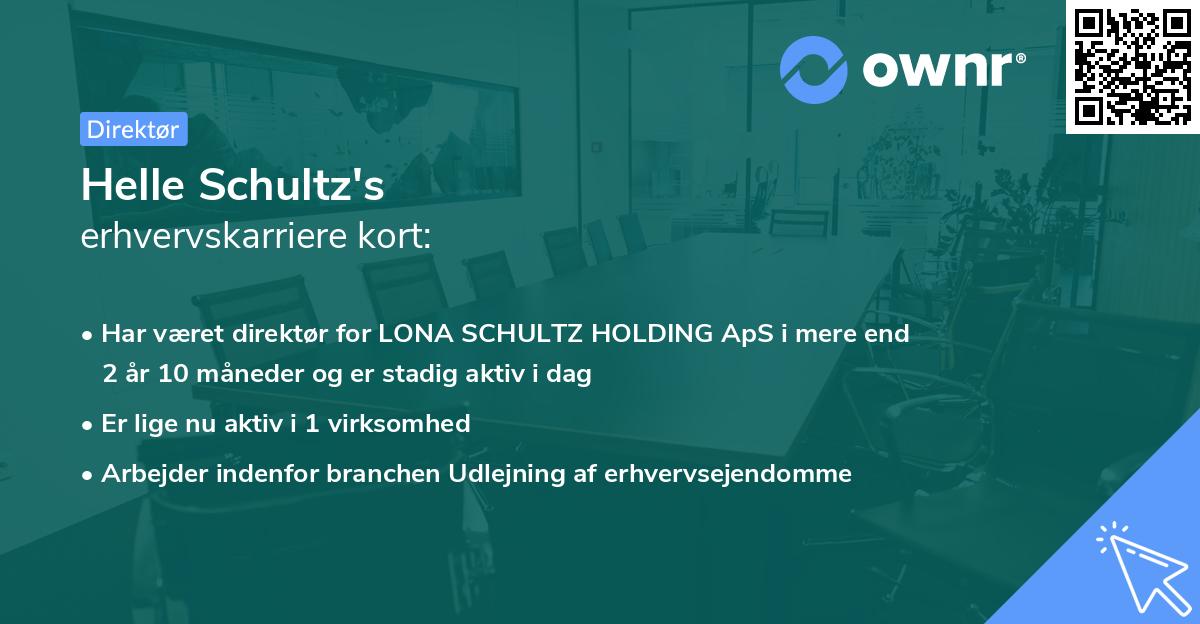 Helle Schultz's erhvervskarriere kort
