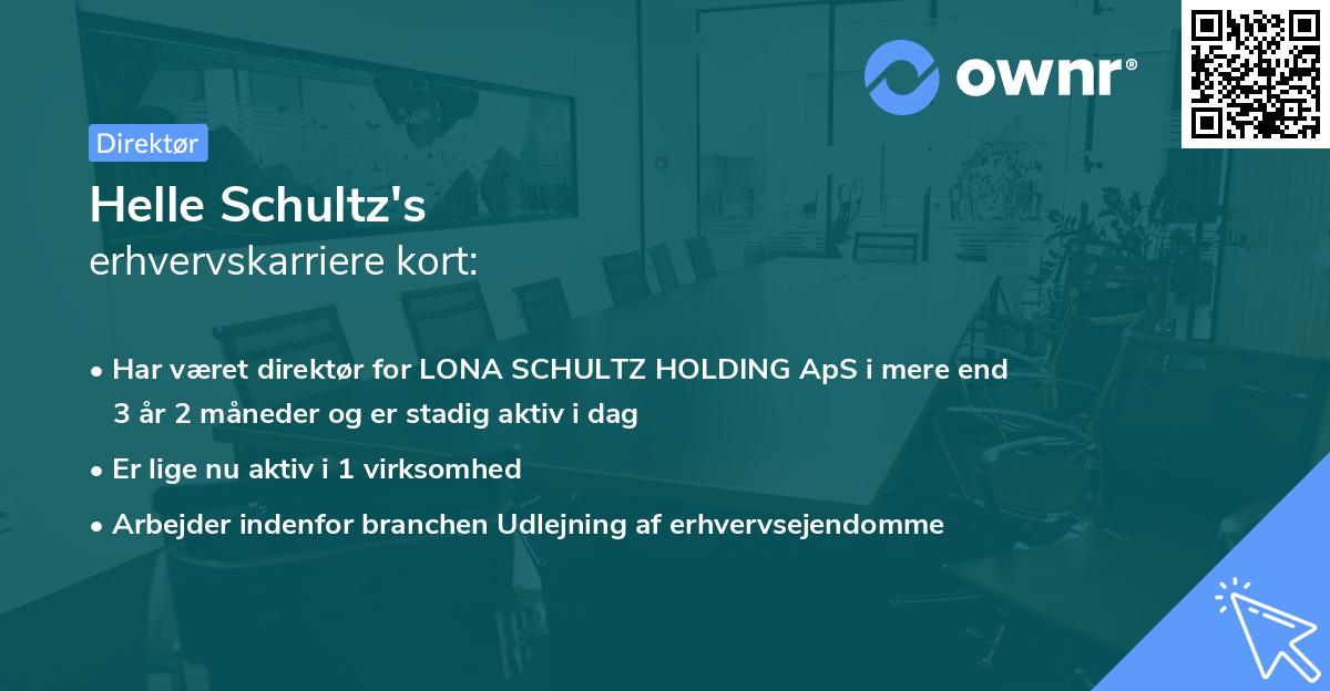 Helle Schultz's erhvervskarriere kort