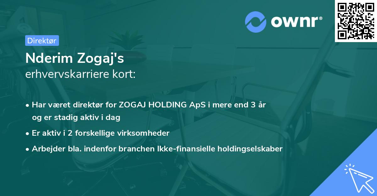 Nderim Zogaj's erhvervskarriere kort