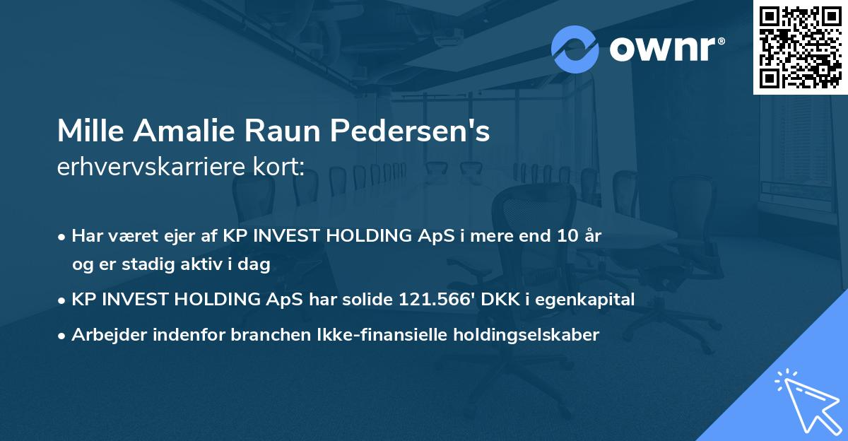 Mille Amalie Raun Pedersen's erhvervskarriere kort