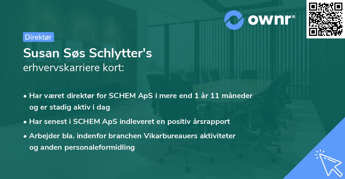 Susan Søs Schlytter's erhvervskarriere kort