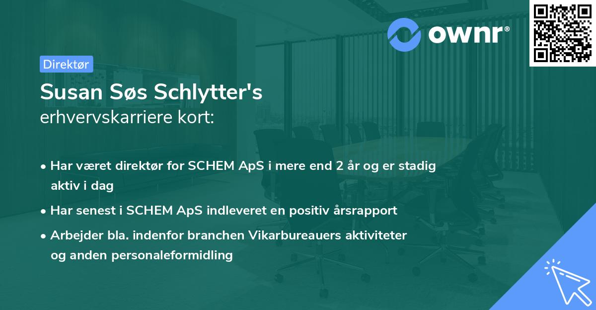 Susan Søs Schlytter's erhvervskarriere kort