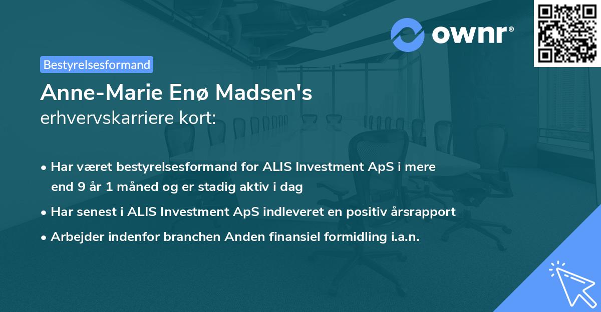 Anne-Marie Enø Madsen's erhvervskarriere kort