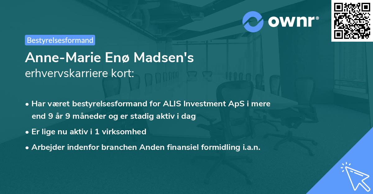 Anne-Marie Enø Madsen's erhvervskarriere kort