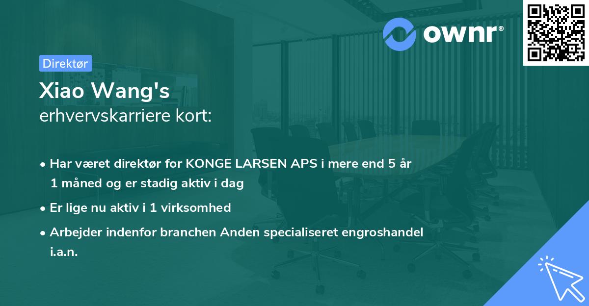 Xiao Wang's erhvervskarriere kort