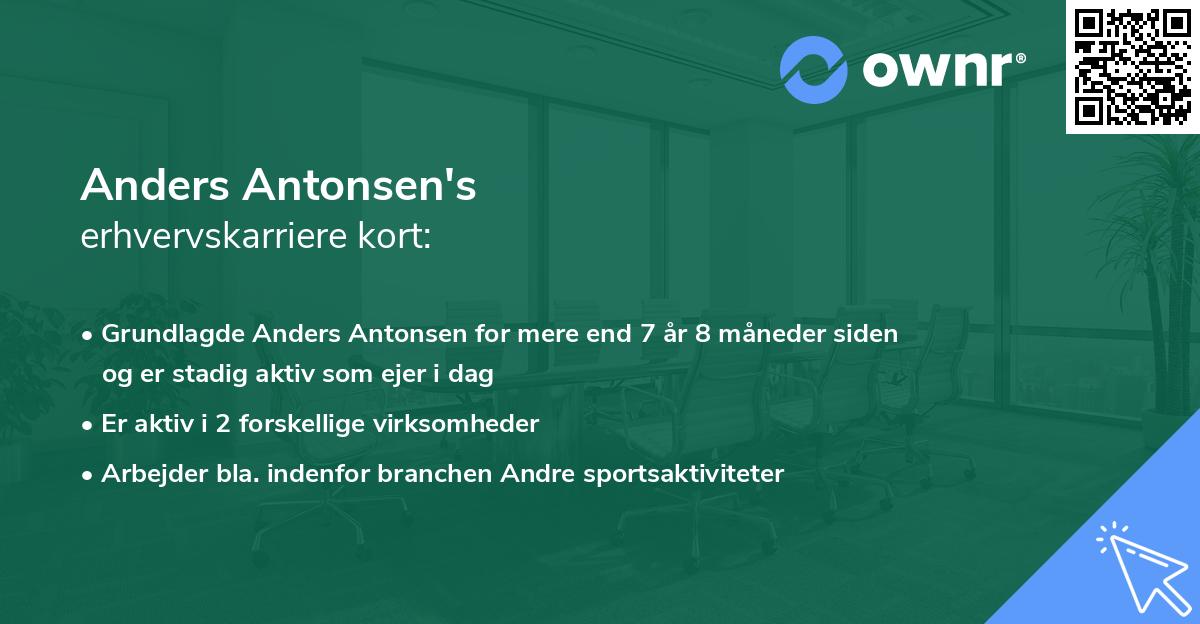 Anders Antonsen's erhvervskarriere kort