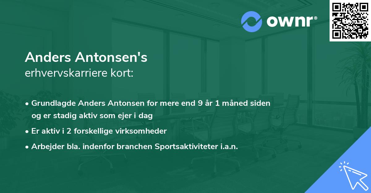 Anders Antonsen's erhvervskarriere kort