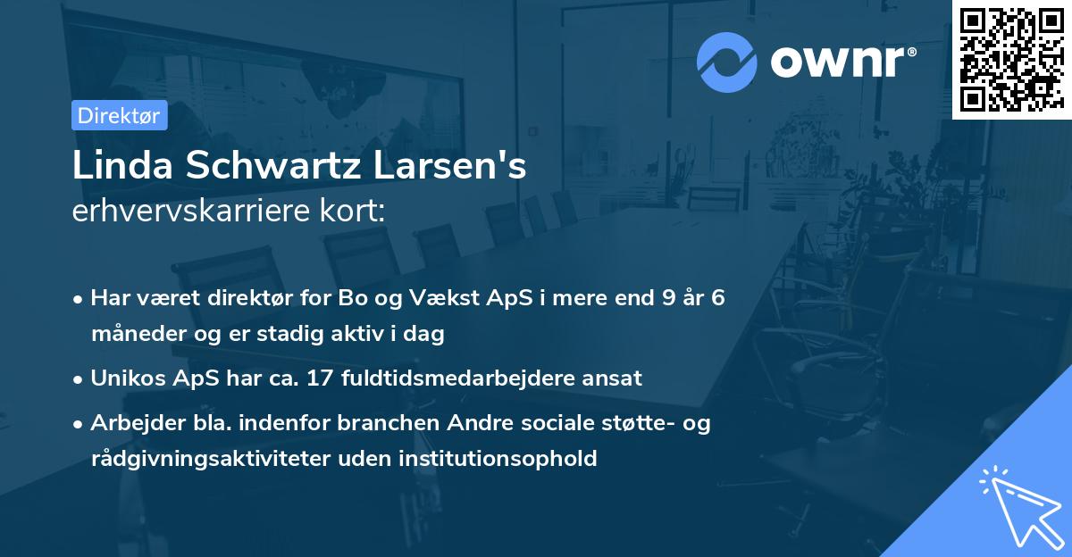 Linda Schwartz Larsen's erhvervskarriere kort