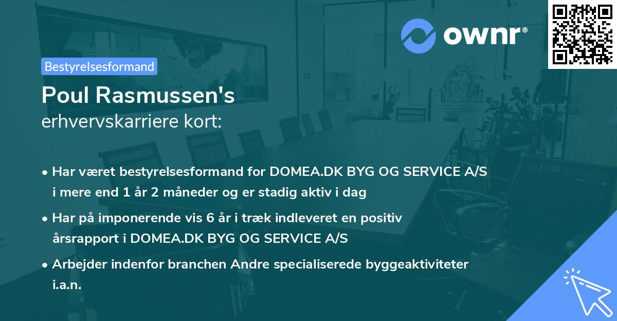 Poul Rasmussen's erhvervskarriere kort