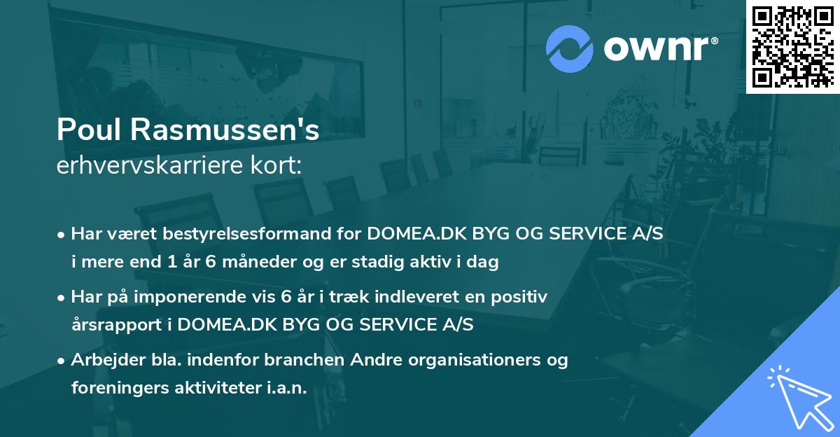 Poul Rasmussen's erhvervskarriere kort