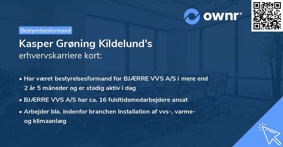 Kasper Grøning Kildelund's erhvervskarriere kort