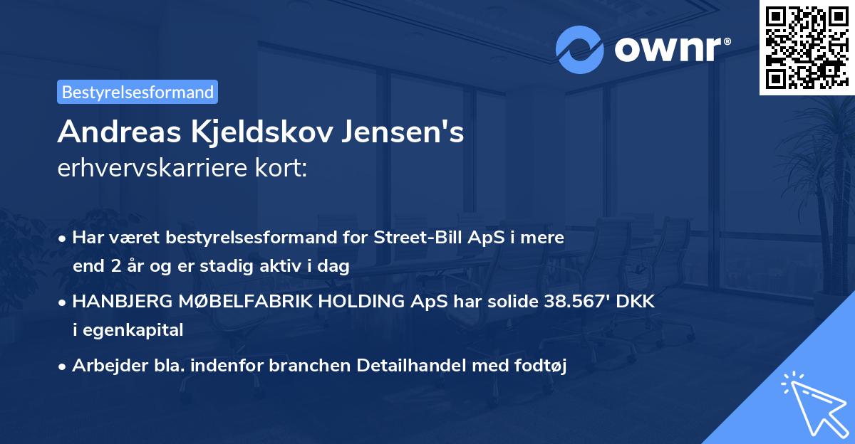 Andreas Kjeldskov Jensen's erhvervskarriere kort