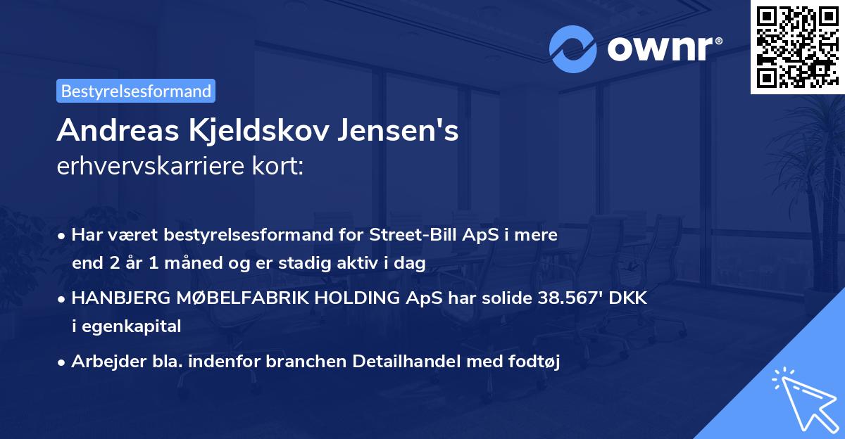 Andreas Kjeldskov Jensen's erhvervskarriere kort
