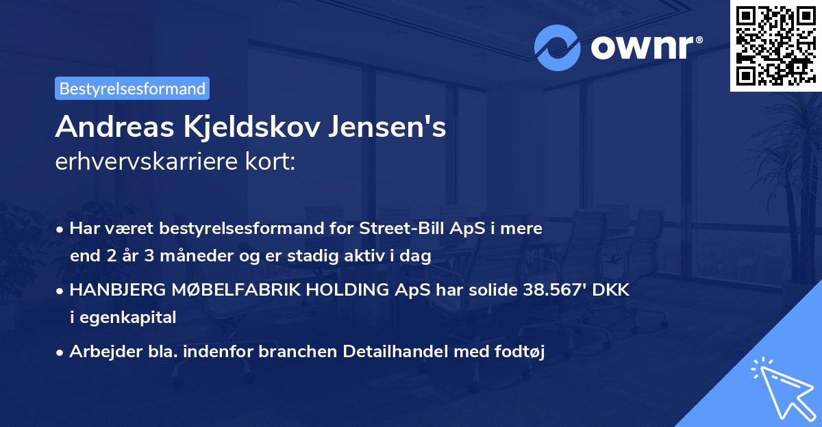 Andreas Kjeldskov Jensen's erhvervskarriere kort