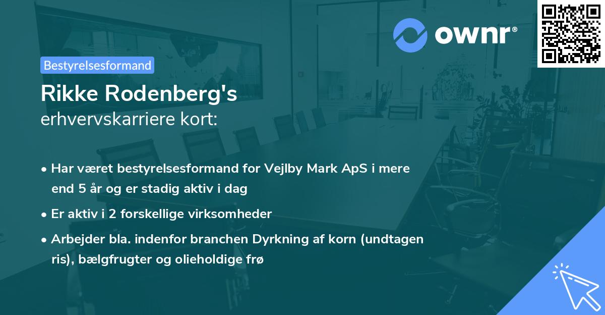 Rikke Rodenberg's erhvervskarriere kort