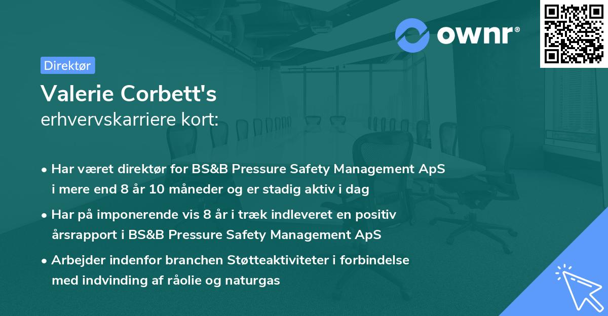 Valerie Corbett's erhvervskarriere kort