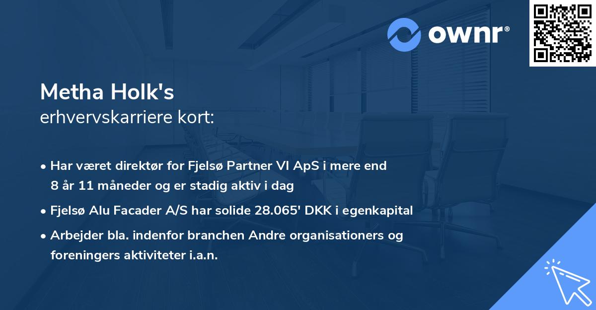 Metha Holk's erhvervskarriere kort