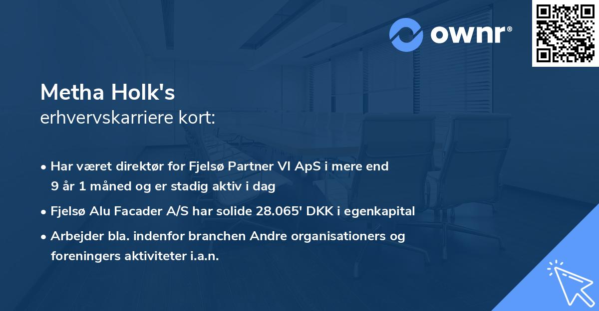 Metha Holk's erhvervskarriere kort