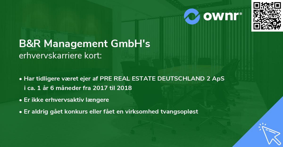 B&R Management GmbH's erhvervskarriere kort