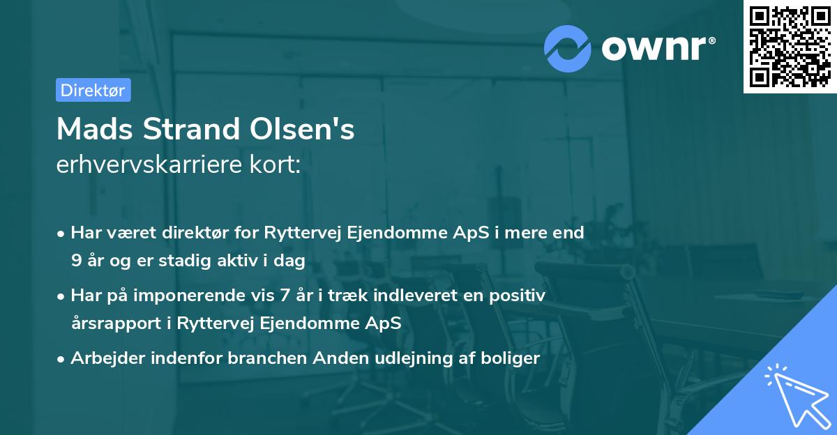 Mads Strand Olsen's erhvervskarriere kort