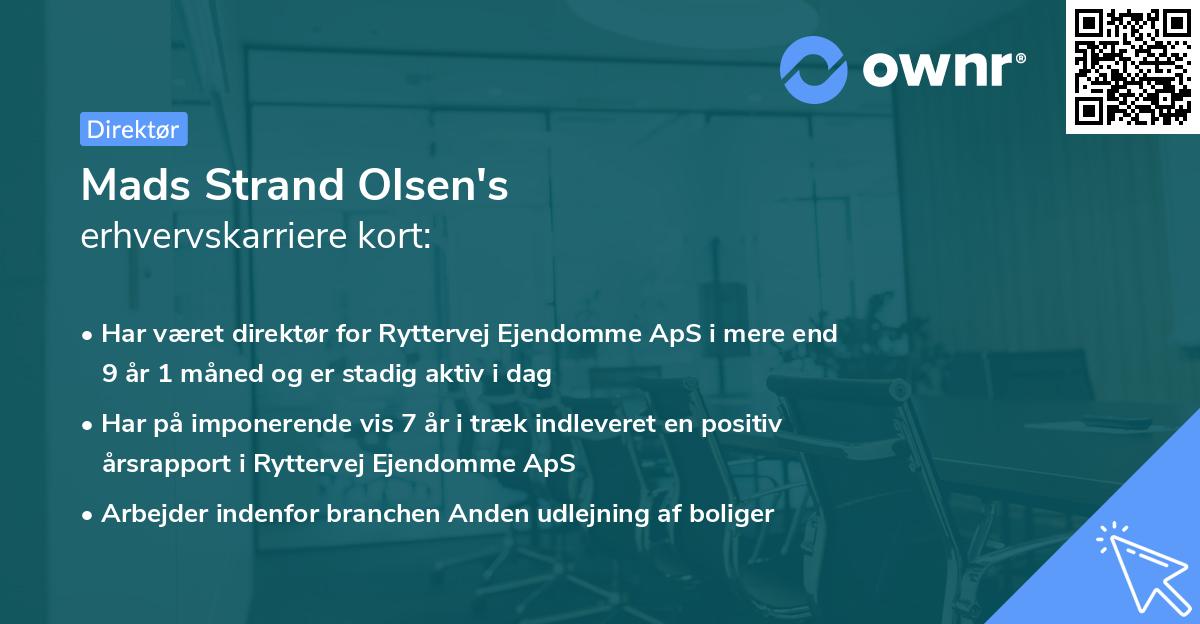 Mads Strand Olsen's erhvervskarriere kort