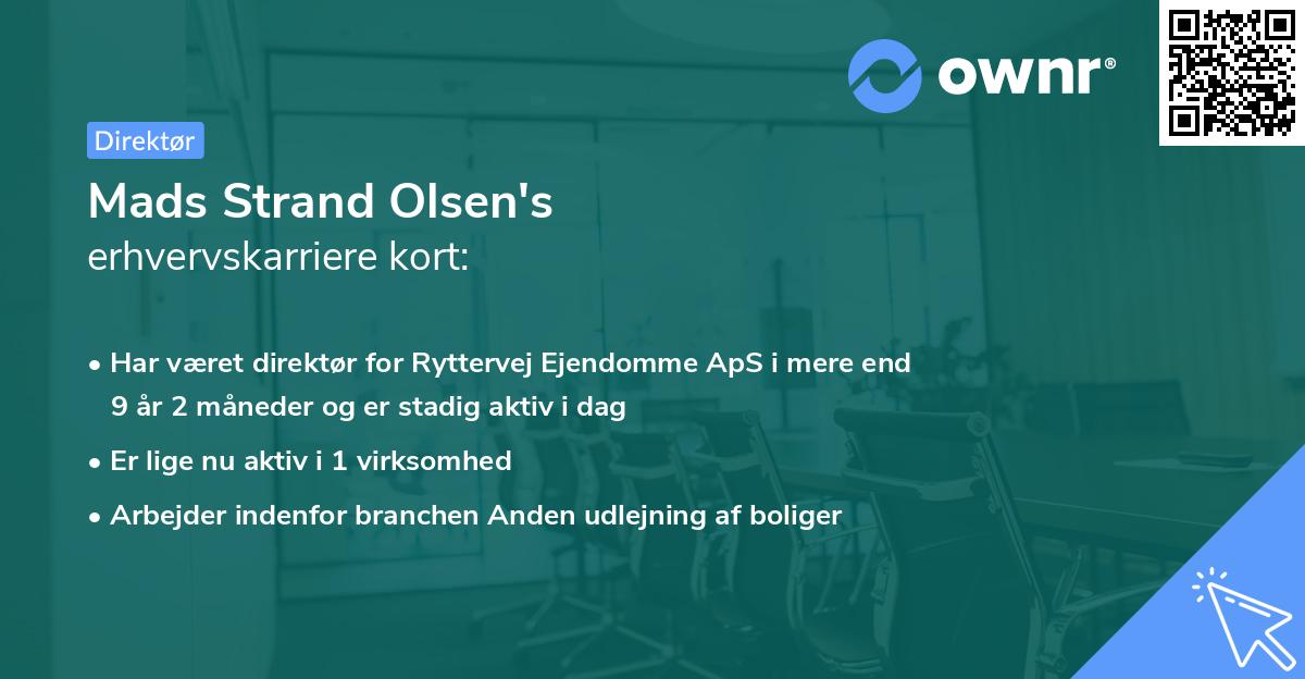 Mads Strand Olsen's erhvervskarriere kort