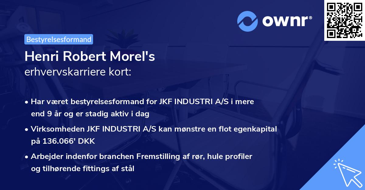Henri Robert Morel's erhvervskarriere kort