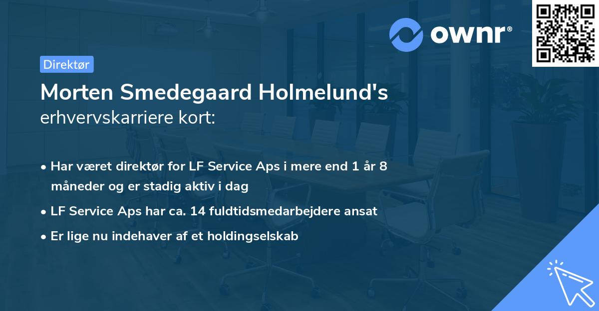 Morten Smedegaard Holmelund's erhvervskarriere kort